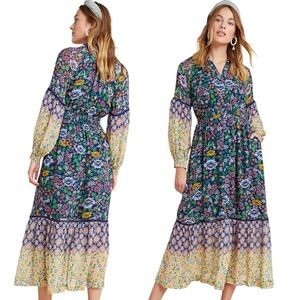 Anthropologie Maeve Odnine Long Sleeve Maxi Dress